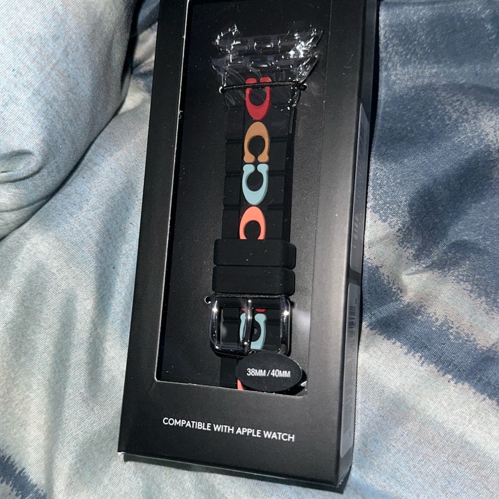 Multi color coach Apple Watch band